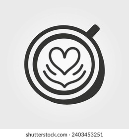 Latte art top view icon - Simple Vector Illustration