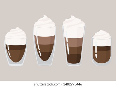Latte, cappucino vector illustration. White coffee element. Cafe icon.