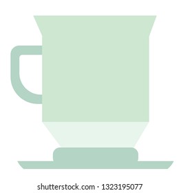 latte coffee cup flat simple illustration. Home and kitchen series. Tableware food and dishes.