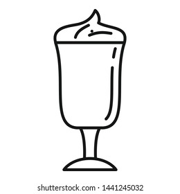 Latte coffee glass icon. Outline latte coffee glass vector icon for web design isolated on white background