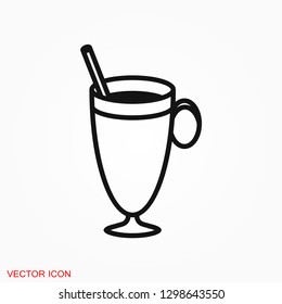 Latte coffee icon. logo, illustration, vector sign symbol for design