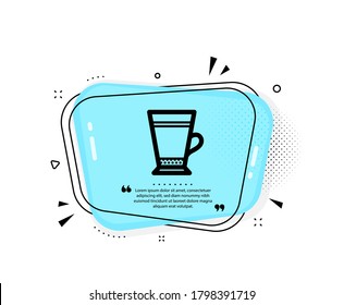 Latte coffee icon. Quote speech bubble. Hot drink sign. Beverage symbol. Quotation marks. Classic latte icon. Vector