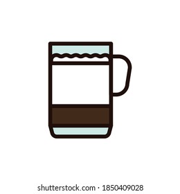 Latte color line icon. Isolated vector element. Outline pictogram for web page, mobile app, promo