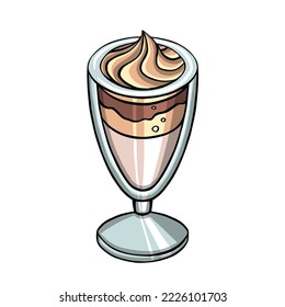 Latte with cream and color vector illustration