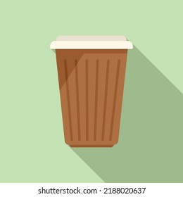Latte cup icon flat vector. Espresso cafe. Cream mug