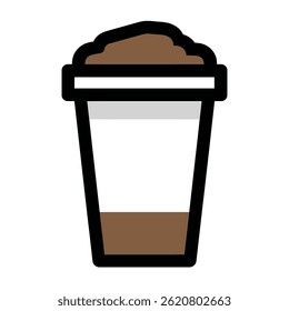 Latte drink fills cup simple vector illustration