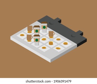 Latte Factor For Small Spending Habits And Change To Savings And Investment Vector