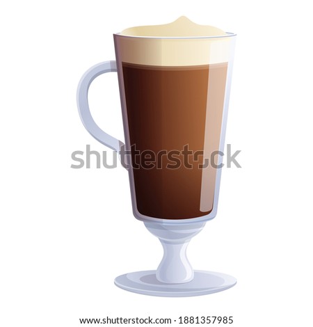 Latte glass icon. Cartoon of latte glass vector icon for web design isolated on white background