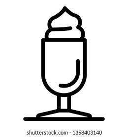 Latte glass icon. Outline latte glass vector icon for web design isolated on white background