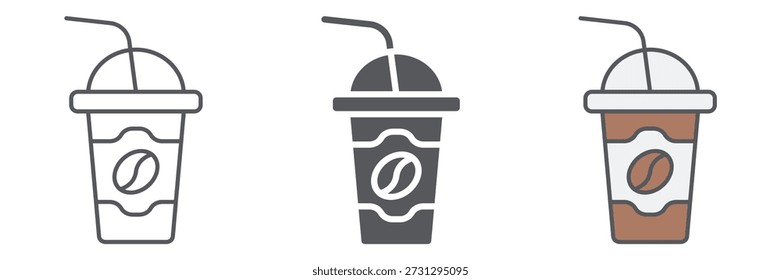 Latte to go line icon, coffee and drink, coffe cup sign, vector graphics, a linear pattern on a white background, eps 10.