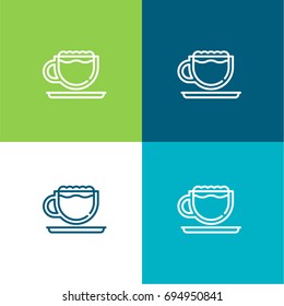 Latte green and blue material color minimal icon or logo design