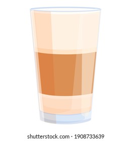 Latte hot glass icon. Cartoon of latte hot glass vector icon for web design isolated on white background