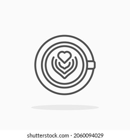 Latte icon. Editable Stroke and pixel perfect. Outline style. Vector illustration. Enjoy this icon for your project.