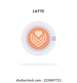 Latte icon flat. Vector illustration on white background. Can used for web, app, digital product, presentation, UI and many more.