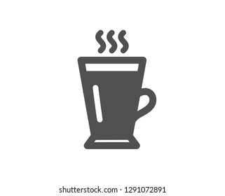 Latte icon. Hot Coffee or Tea sign. Fresh beverage symbol. Quality design element. Classic style icon. Vector