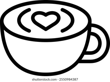 latte icon illustration design with outline, this is not made from any AI generation