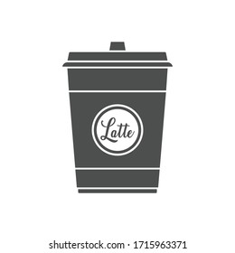 Latte icon isolated on white background. Disposable cup symbol modern, simple, vector, icon for website design, mobile app, ui. Vector Illustration