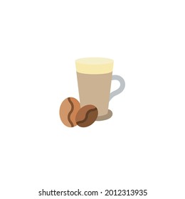 Icono de latte aislado en fondo blanco