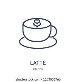 Latte icon. Latte linear symbol design from drinks collection. Simple outline element vector illustration on white background