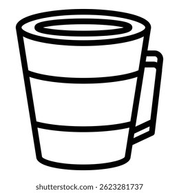 Ícone Latte. Ícone vetorial em forma de contorno para design da Web isolado no plano de fundo branco