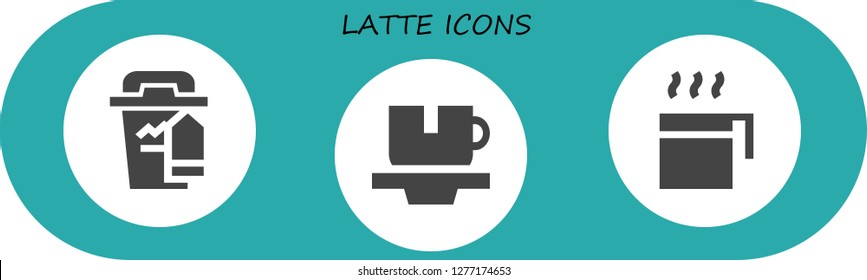  latte icon set. 3 filled latte icons. Simple modern icons about  - Coffee cup, Cup