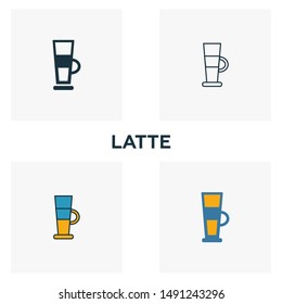 Latte icon. Thin line symbol design from coffee shop icon collection. UI and UX. Creative simple latte icon for web and mobile.