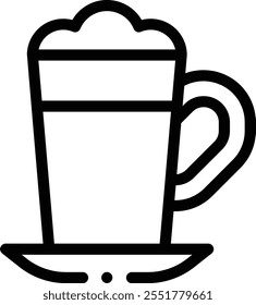 latte icon. Thin Linear Style Design Isolated On White Background