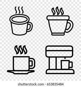 Latte icons set. set of 4 latte outline icons such as coffee, cup