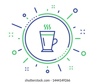 Latte line icon. Hot Coffee or Tea sign. Fresh beverage symbol. Quality design elements. Technology latte button. Editable stroke. Vector