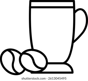 Latte Line Vector Icon Design