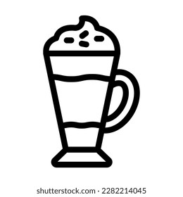Diseño de iconos de la línea del vector de lata de macchiato