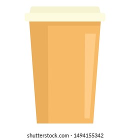 Latte paper cup icon. Flat illustration of latte paper cup vector icon for web design