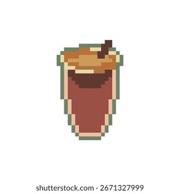 Latte pixel art vector illustration