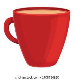 Latte red cup icon. Cartoon of latte red cup vector icon for web design isolated on white background