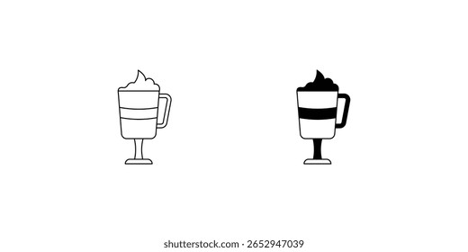 ícone de conjunto de latte com fundo branco vetor ilustração stock