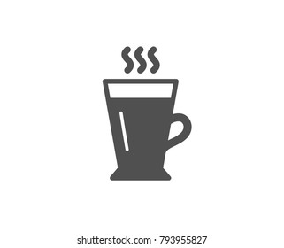 Latte simple icon. Hot Coffee or Tea sign. Fresh beverage symbol. Quality design elements. Classic style. Vector