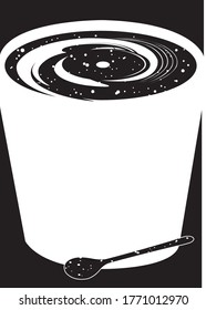 lata con estrellas y arte vectorial de fondo blanco