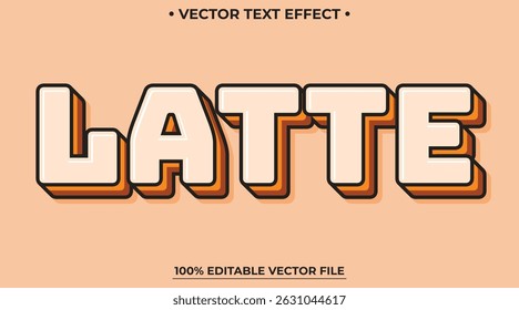 Latte text effect Retro vintage cartoon editable text effect style