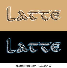 Latte title in vintage style