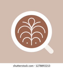 Latte vector, coffee related flat design icon