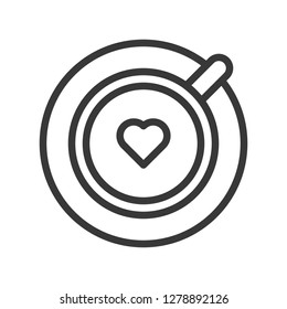 Latte vector, coffee related line design editable stroke icon
