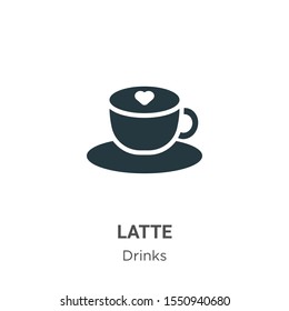 Latte vector icon on white background. Flat vector latte icon symbol sign from modern drinks collection for mobile concept and web apps design.