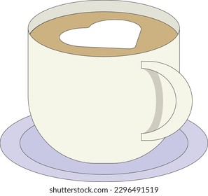 latte white coffee cup illustration