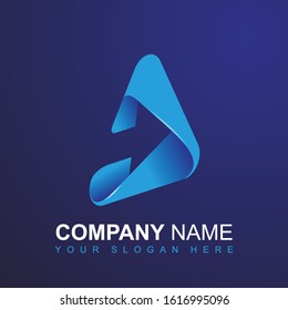 Latter Alphabet A Arrow Triangle logo 
