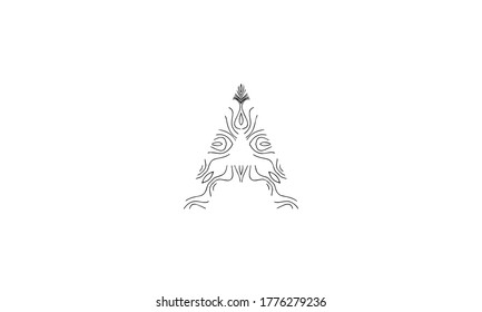 Última A Alfabeto plantilla de diseño de logotipo vectorial