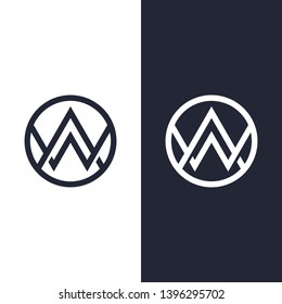 latter AW logo monogram black white