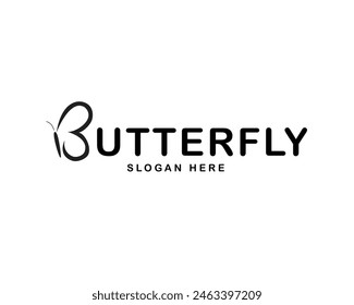 latter b design logo butterfly for your business simple