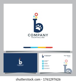 Latter B veterinary logo. pet logo with business card