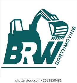 Latter BRW Earthmoving logo features bold, modern design elements reflecting strength, reliability, and precision in earthmoving services across construction and excavation industries.