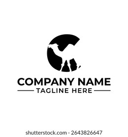 Design do logotipo da última silhueta em C e Camel